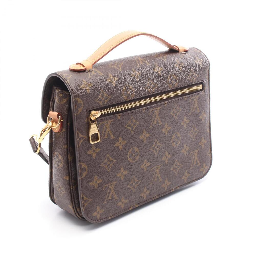 Louis Vuitton Pochette Metis Handbag Canvas Leather Monogram Brown